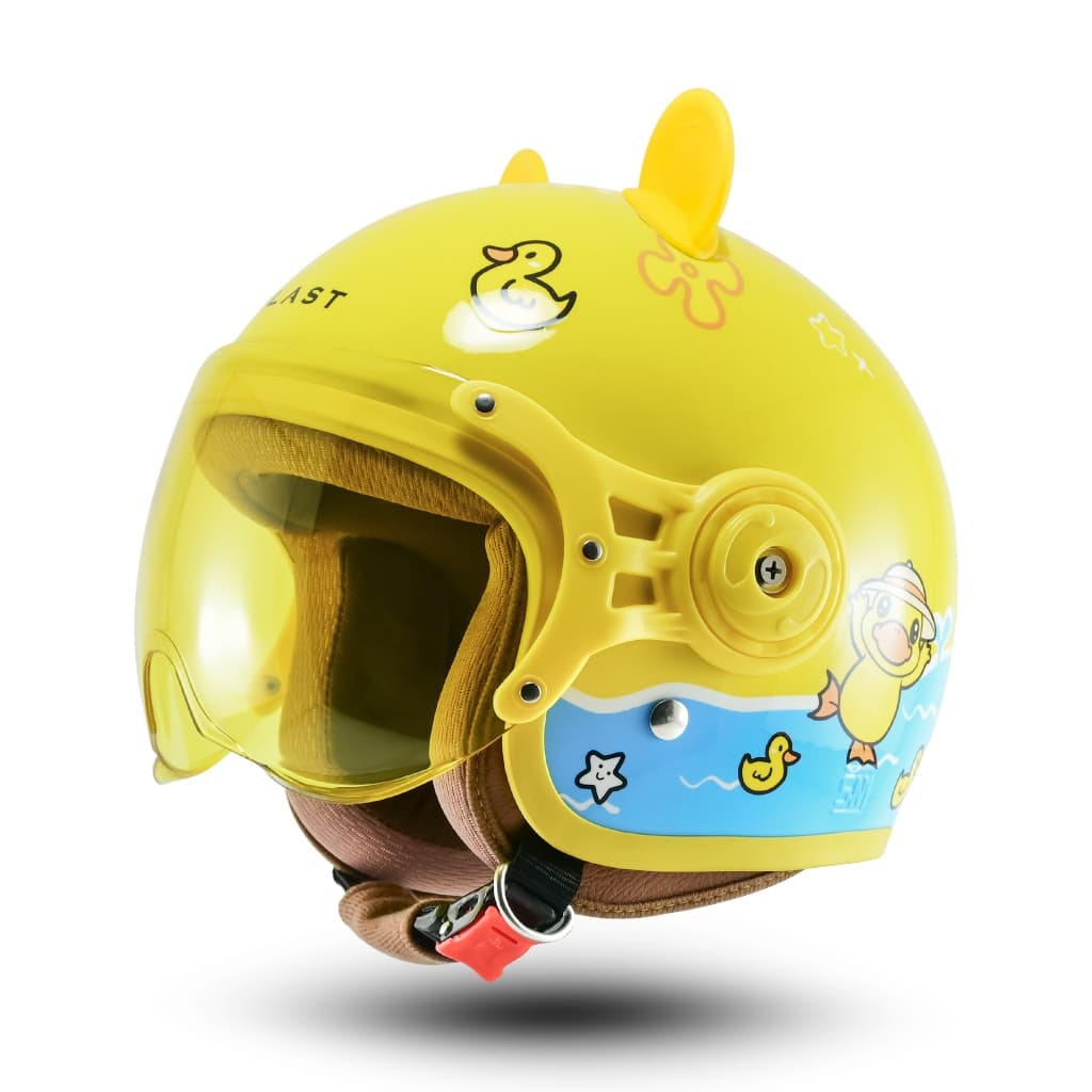Helm Anak BIP PLAST Helem Anak Retro Pilot Karakter Duck Kuping Panda - Image 1
